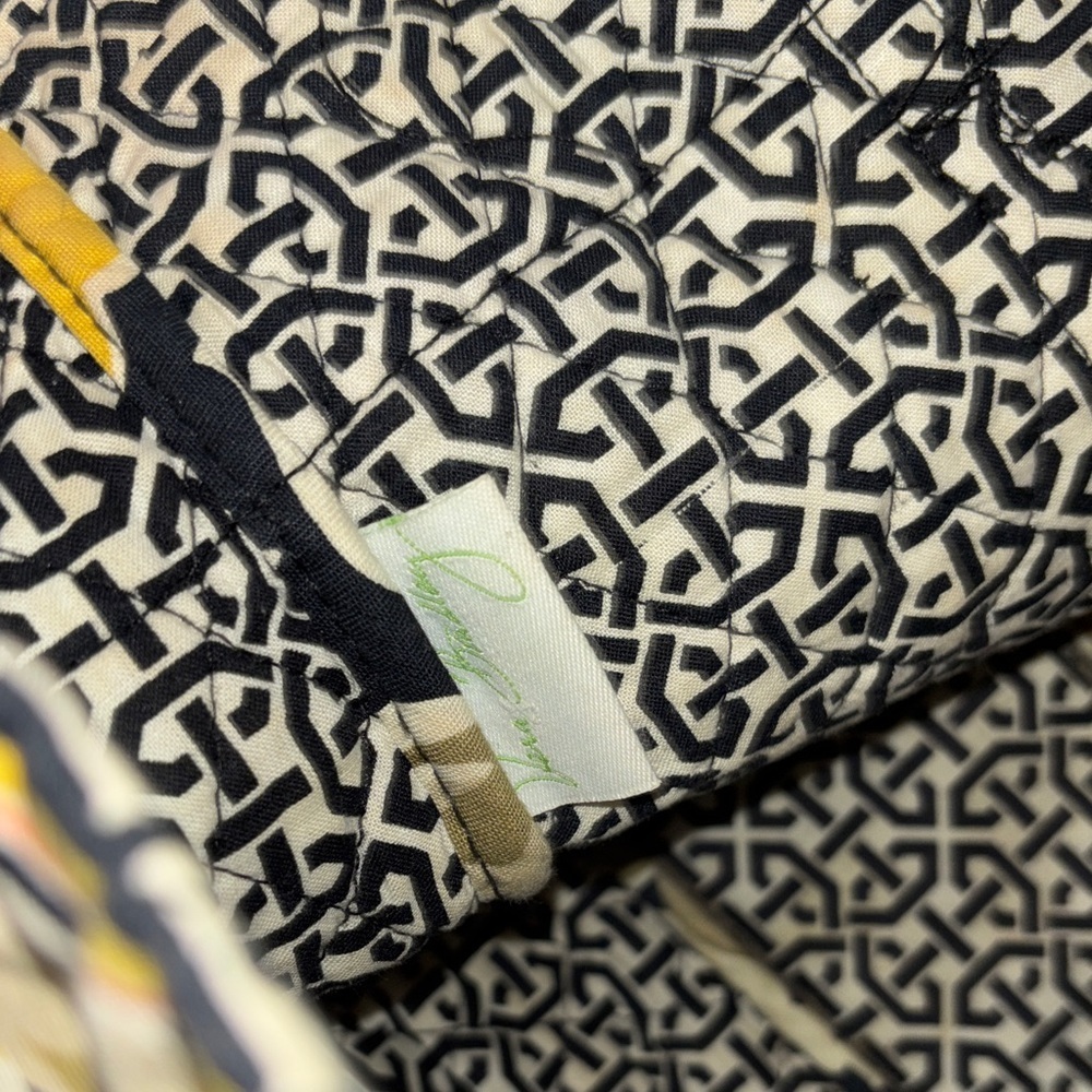 Vera Bradley Yellow and Black Floral Shoulder Bag - Picture 5 of 11